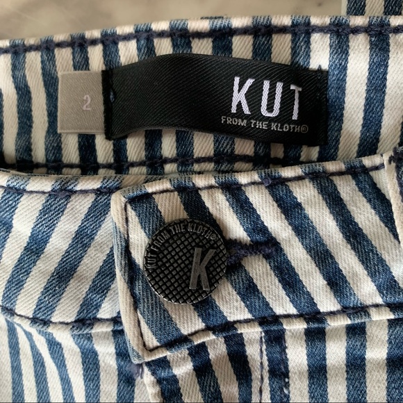 NEW KUT Railroad Stripe HighRise Ankle Flare Jeans - Picture 7 of 11